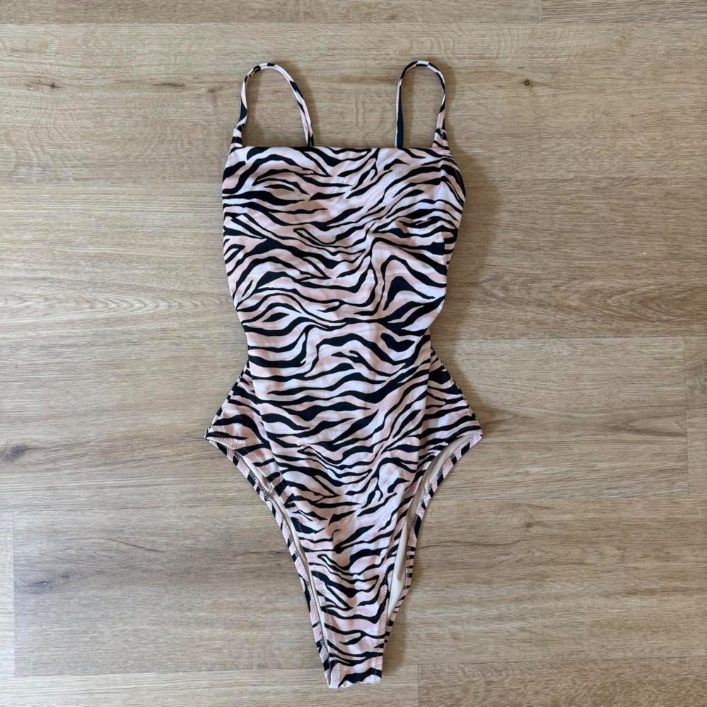 Shade & Shore Zebra Print One Piece Bikini